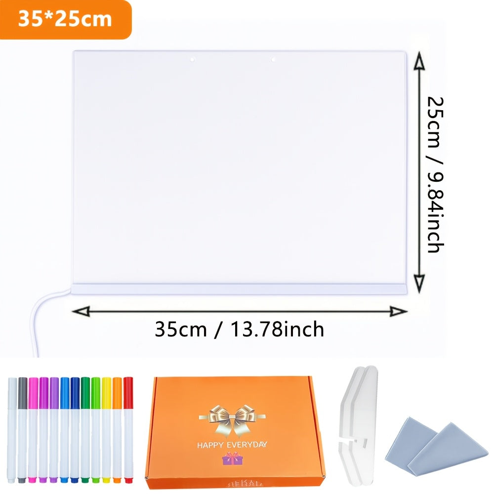 Tableau à dessin LED RGB | Alimentation USB, 7 modes et 7 couleurs réglables, résistant aux rayures, facile à nettoyer, plusieurs tailles disponibles