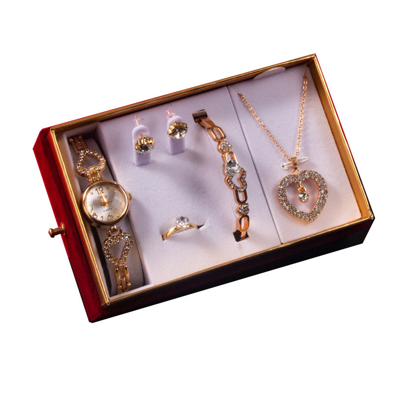 Coffret cadeau  avec montre, bracelet, collier et boucles d'oreilles