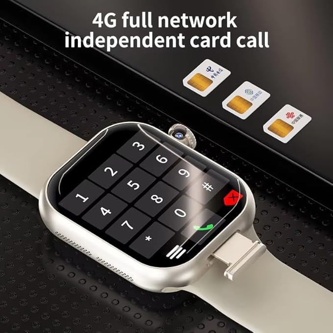 VP29 Montre intelligente 4G Android 64 Go de stockage 4G/5G LTE Carte SIM GPS WIFI 2,29 pouces 490 * 580 Amoled NOUVELLE Smartwatch Caméra rotative (noir, 4+64Go)