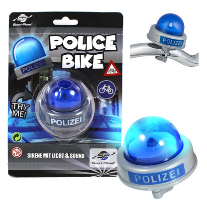 Smart-Planet Sonnette de vélo sirène de Police pour Enfants - Sirène de Police avec gyrophare Bleu et Son