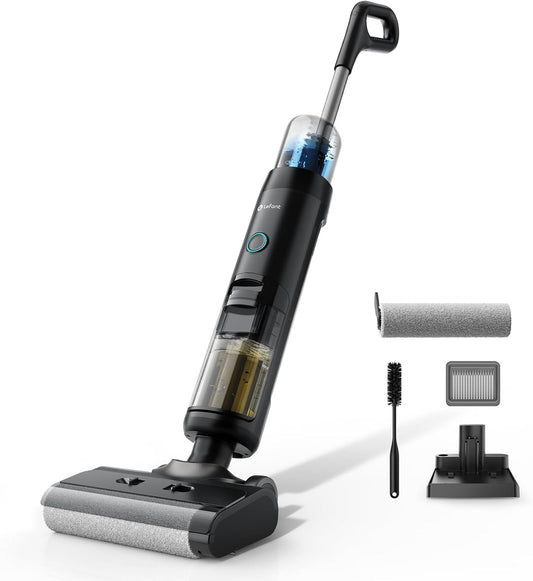 Lefant LS200 Aspirateur Balai Laveur Intelligent sans Fil pour Sols Durs, Autonettoyage avec Racleur Résistant, Nettoyage et Lavage en Un Seul Passage, Jusqu’à 230 ㎡, Réservoir d’Eau 700 ML, Noir