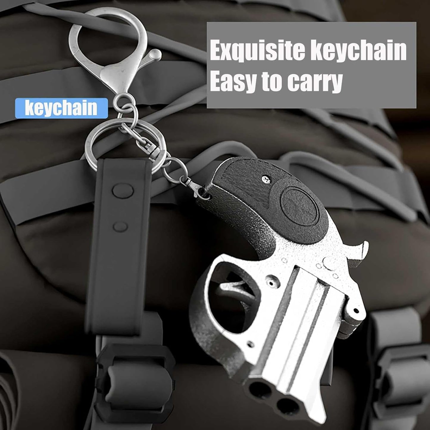 Mini Pistolet Jouet à Balle Souple,Alliage+PP Jouet Anti Stress +10 Balles Et Porte-CléS EDC Jouet DéMarrable Plusieurs FaçOns De Jouer, Facile à Transporter