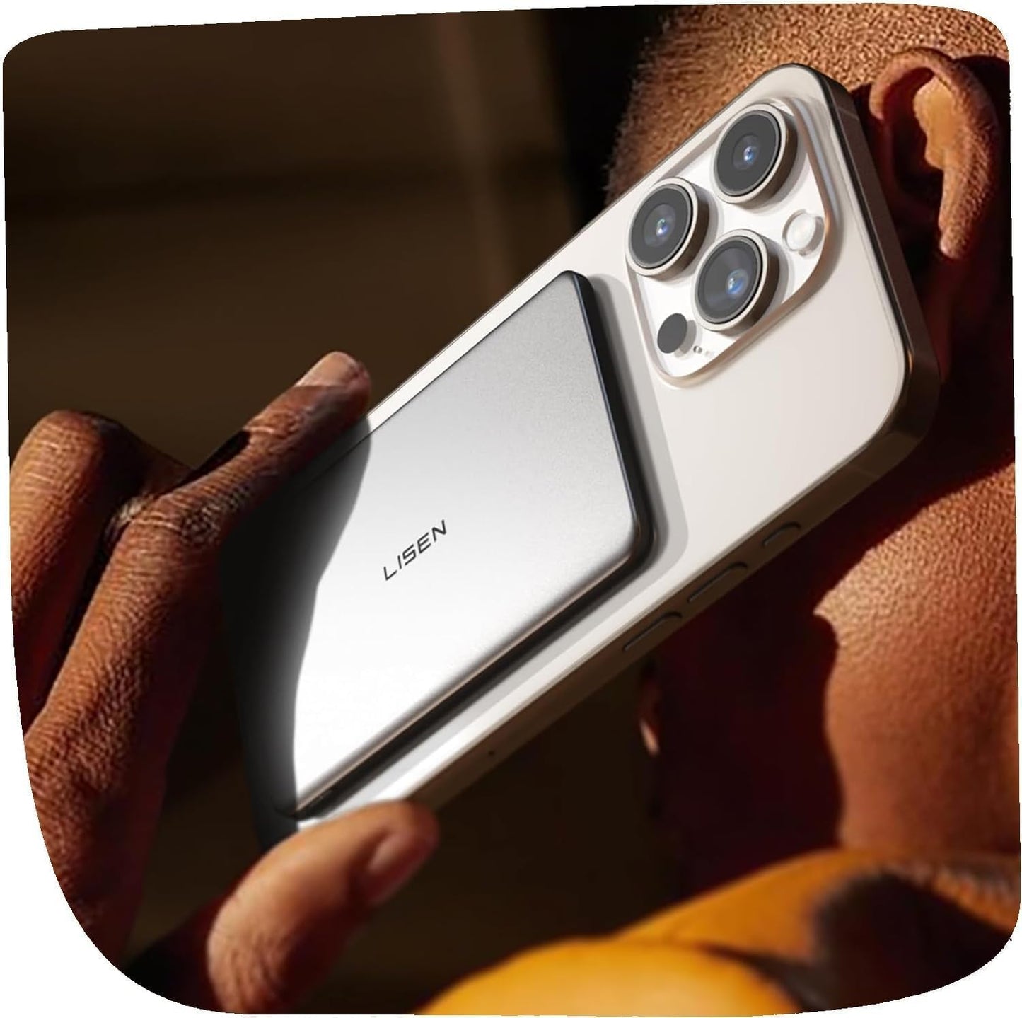 LISEN 15W Batterie Externe Magsafe iPhone,Ultra Slim Batterie Magsafe Magnetique 5,000mAh Mini Power Bank pour iPhone 17 Air/16/15/14/13 Pro Max,Voyage Power Bank sans Fil Cadeau pour Homme Femme