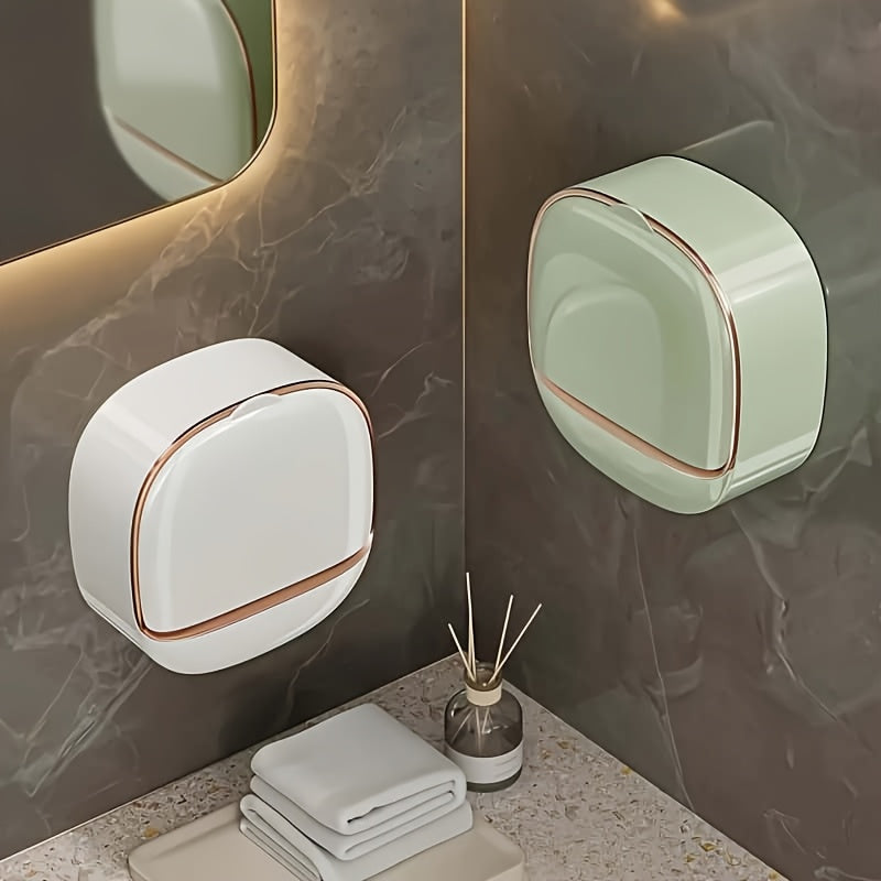 Boîte à savon murale avec drainage, support de savon sans perçage pour salle de bain et douche, rangement pour articles de toilette