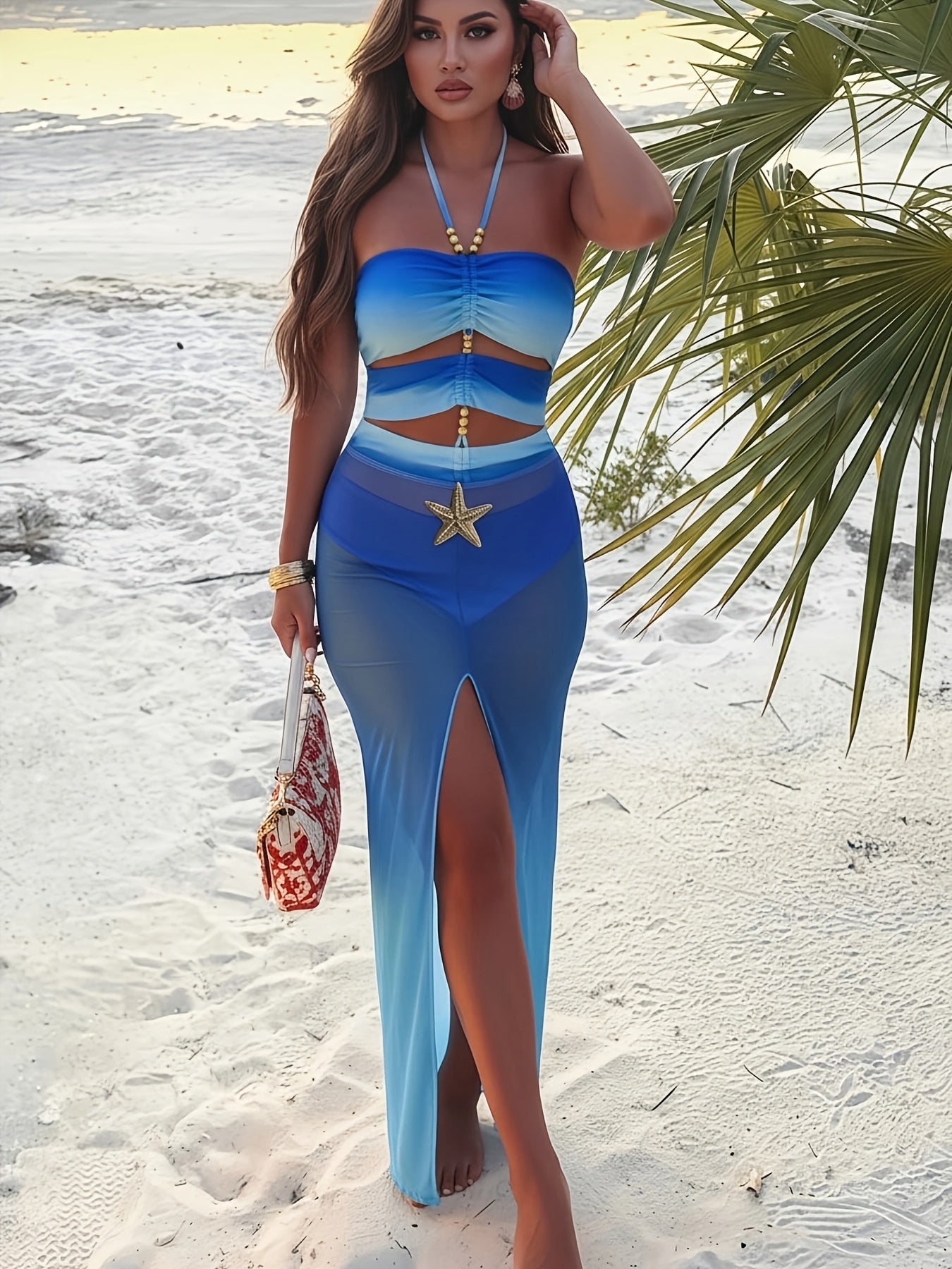 Ensemble maillot de bain élégant | Maillot de bain dos nu dégradé