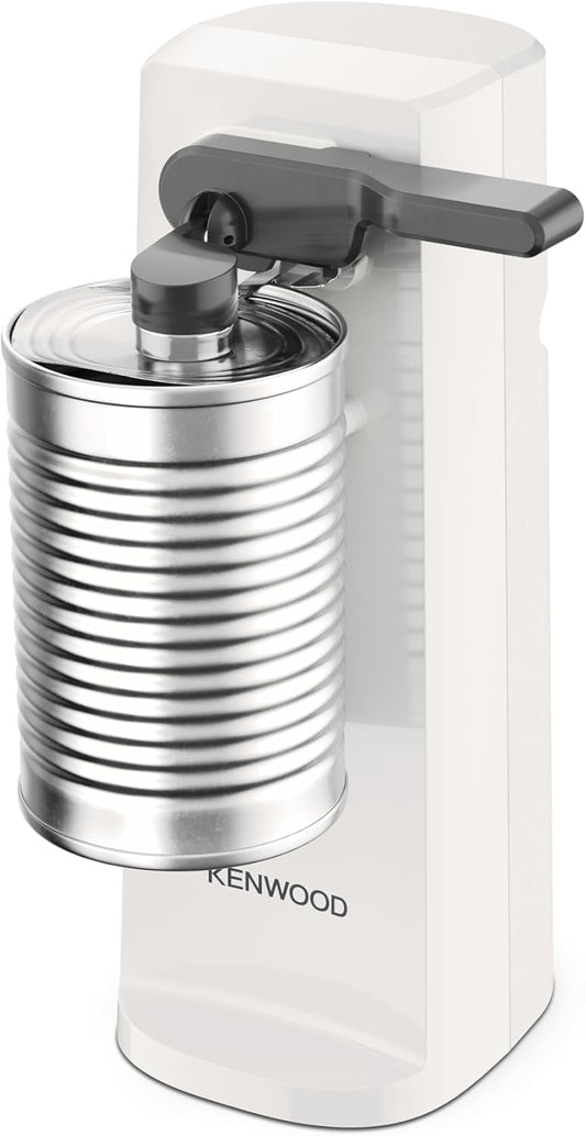 Kenwood CAP80.000WH Ouvre-boîte électrique multifonction 3 en 1 avec aiguiseur de couteaux intégré, ouvre-boîte et décapsuleur, avec enrouleur de câble, blanc