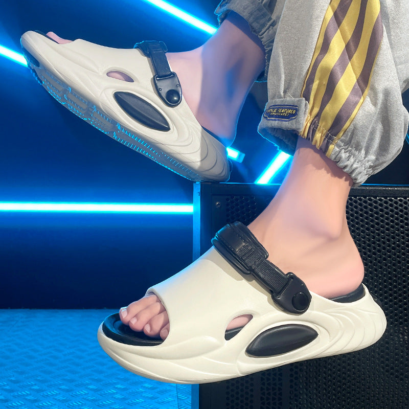 Sandales d'été pour hommes, plateforme antidérapante et déodorante