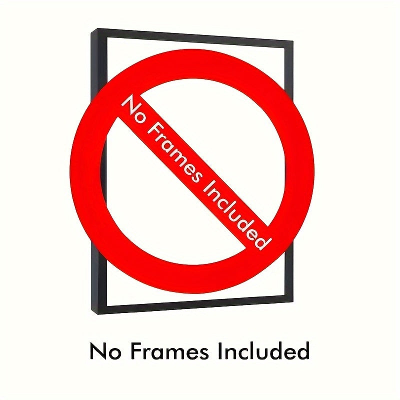 Ensemble de 3 tableaux décoratifs 2D sans cadre, style graphique