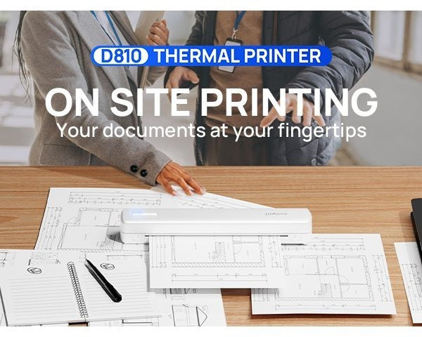 Imprimante thermique portable D810 - Connectivité sans fil et impression USB