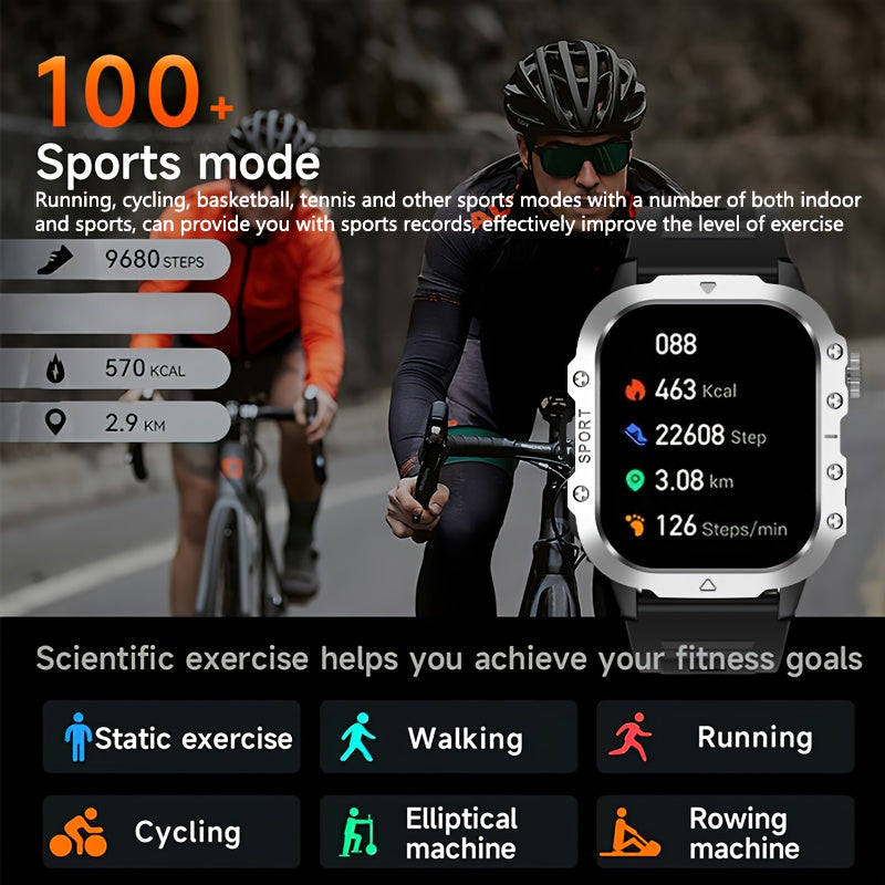 Montre connectée pour homme, grand écran tactile de 5,1 cm