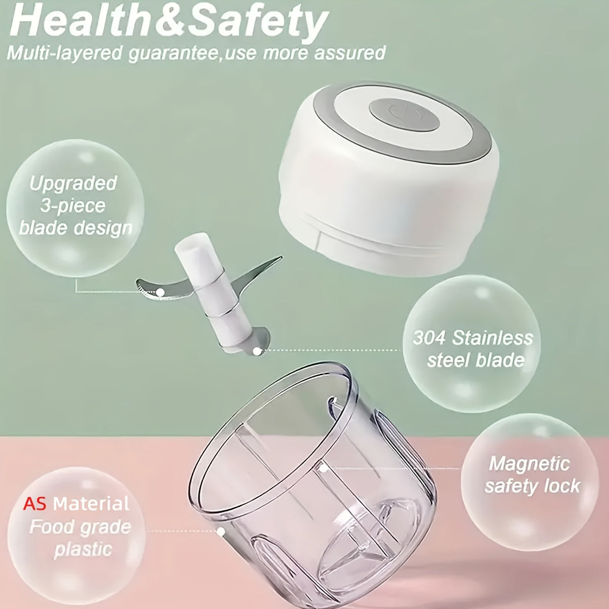 Hachoir électrique (280 ml), robot culinaire électrique