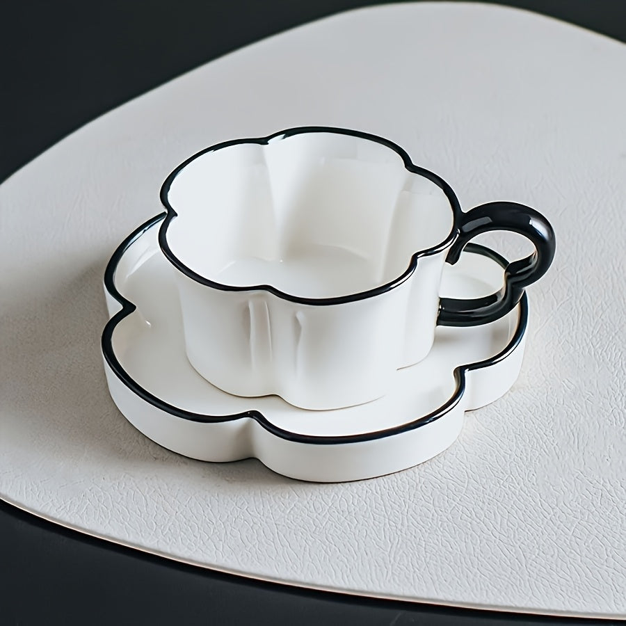 Ensemble tasse et soucoupe à café en céramique minimaliste nordique