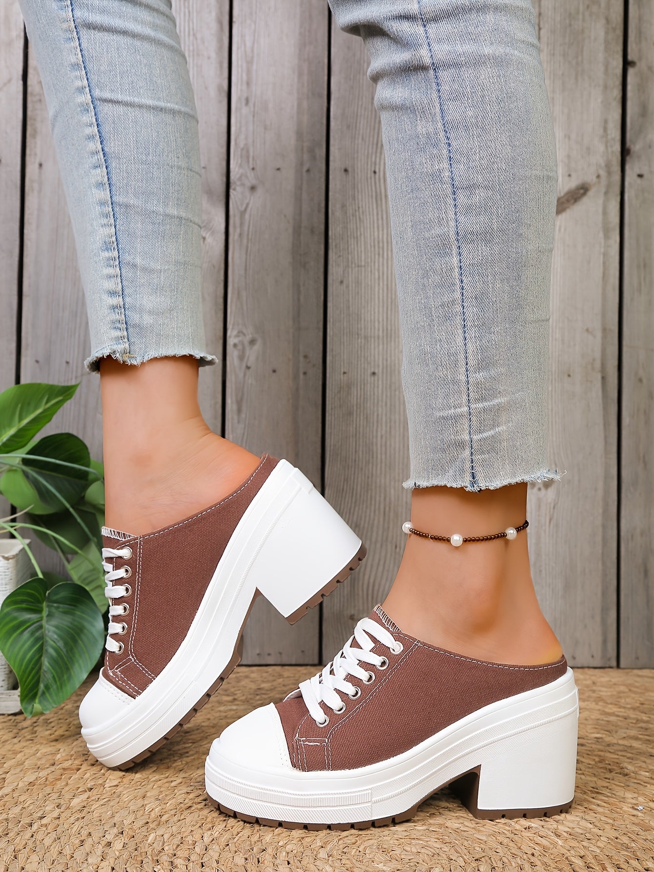 Mules confortables à lacets pour l'extérieur