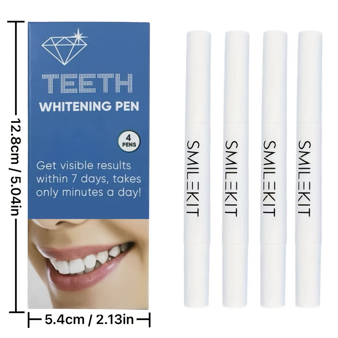 Stylo brosse à dents blanchissant (lot de 4 x 2 ml)&nbsp;: utilisation instantanée, sans brossage