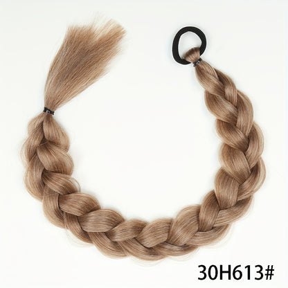 Extensions de queue de cheval longues tressées avec bande élastique en fibre synthétique pour cheveux 60,96 cm 30H613# 60.96cm