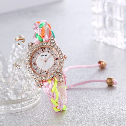 Montre avec bracelet en tissage 4