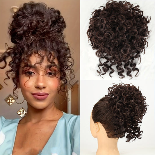 Chignon court et décoiffé de 25,4 cm