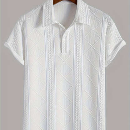 Chemise Henley à manches courtes et col à revers White