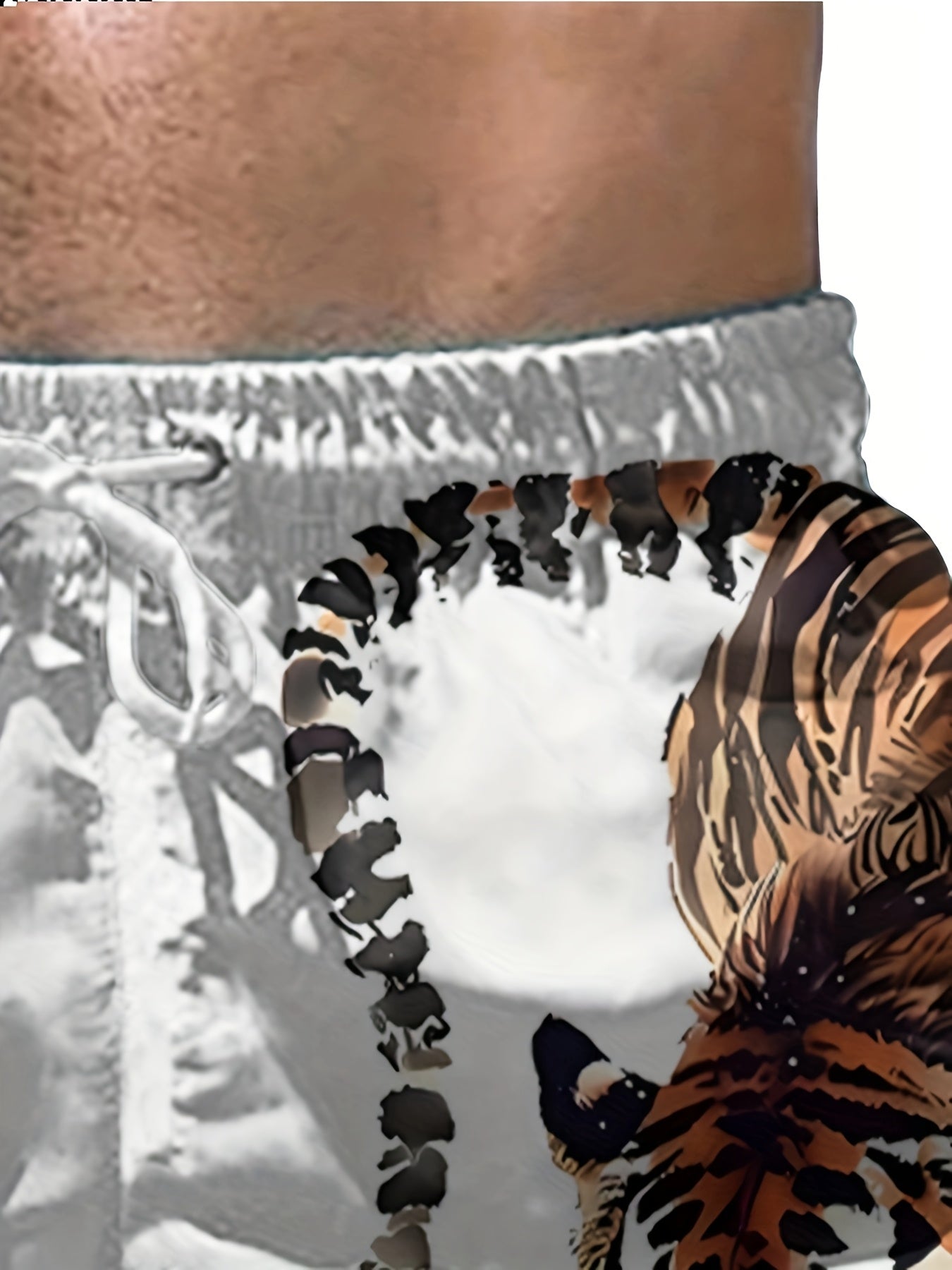 Short tendance à motif tigre bondissant, pantalon d'été