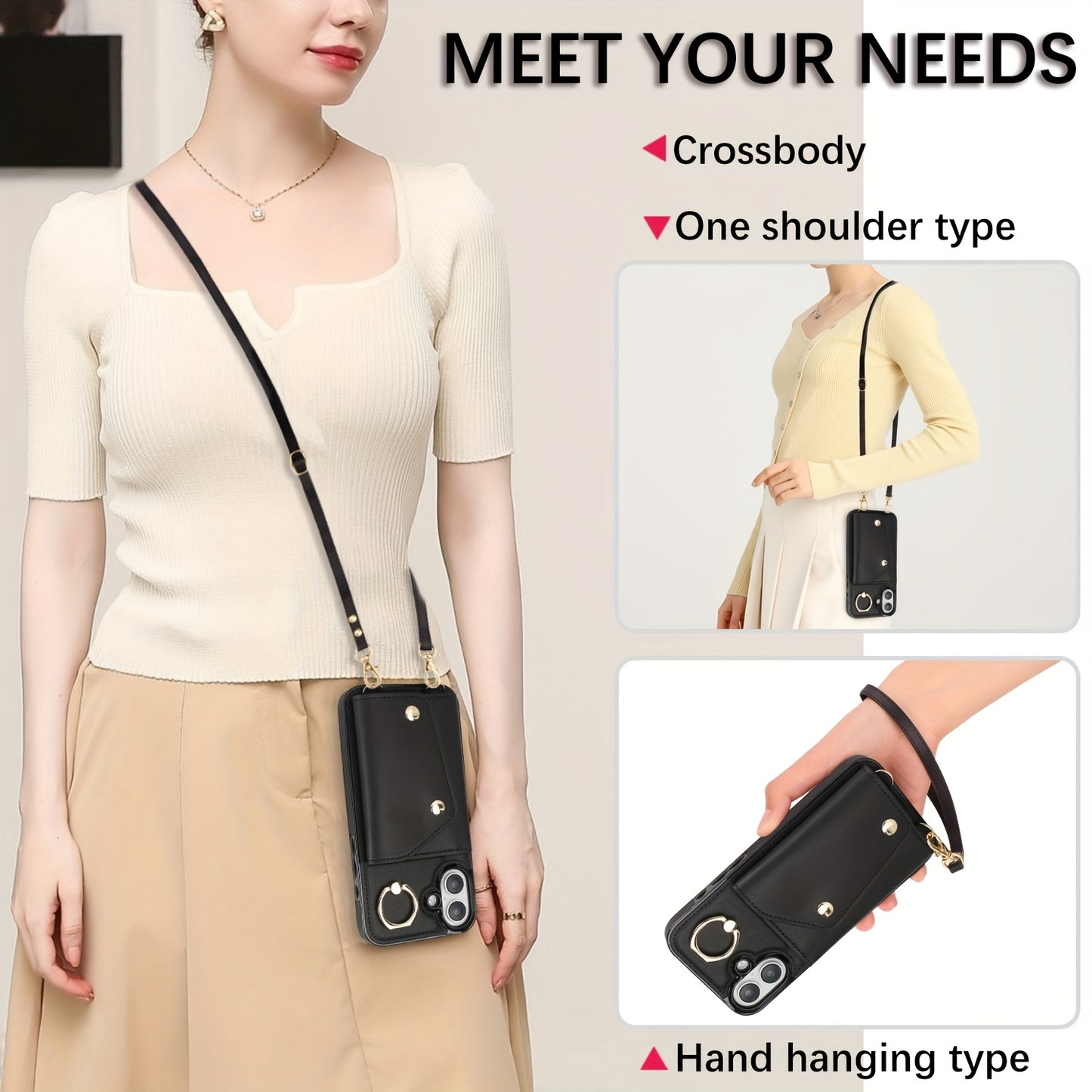 Etui portefeuille bandoulière pour femme est compatible avec les iPhone