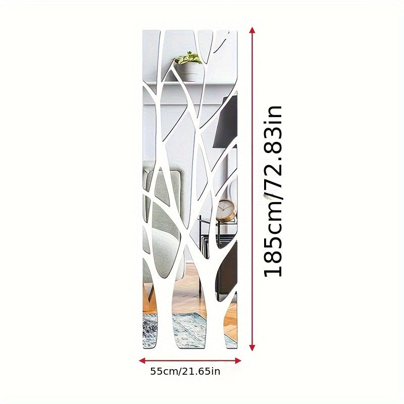 1set Acrylic Branches Wall Stickers Living Room Dining Room Entrance TV Background Wall Office Decoration Mirror Wall Stickers, Movable Wall Art Decor, Bedroom Living Room Wall Murals, Home Decor - Topdecheztop.fr
