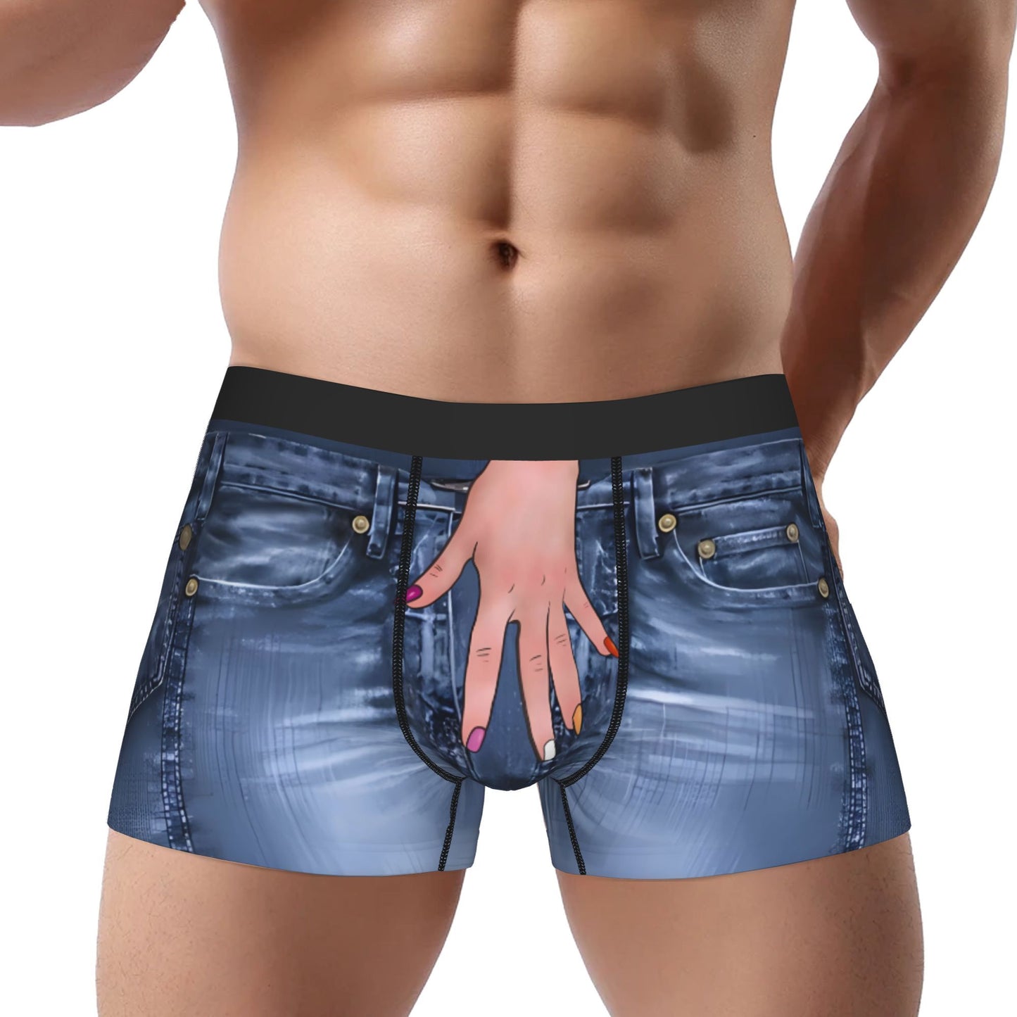 Boxer bleu humoristique BIIHUDU pour homme