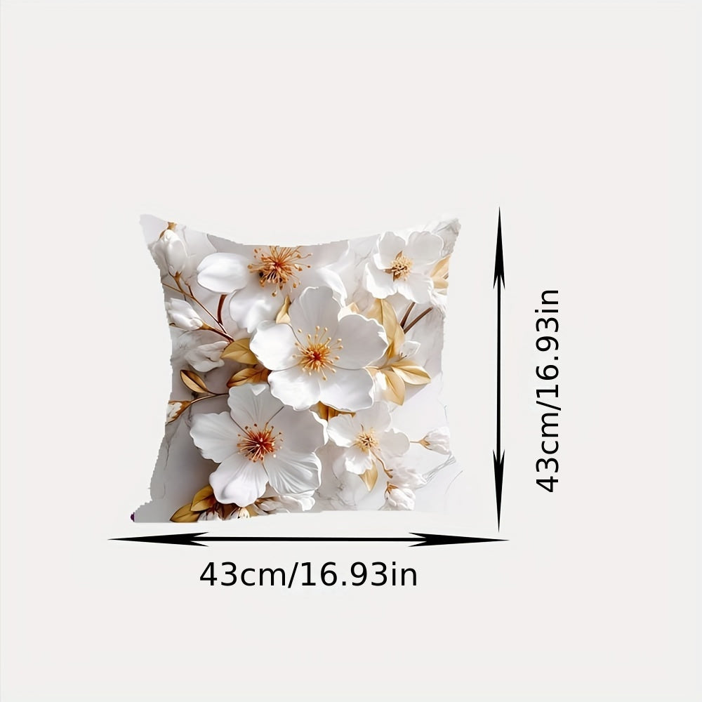 1pc, Super Soft Printed Flowers Fresh Throw Pillow Case Print Cushion Cover - Topdecheztop.fr