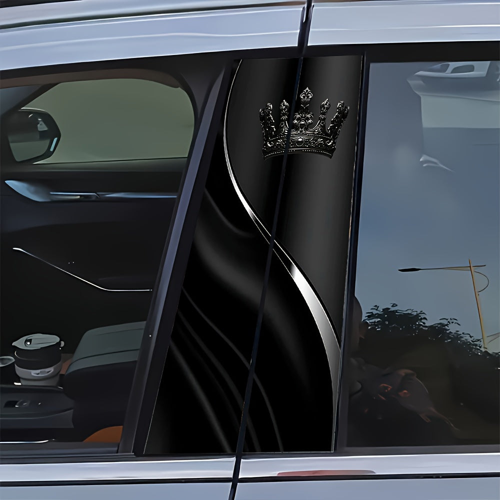 Lot de 2 autocollants de voiture motif couronne : autocollants imperméables