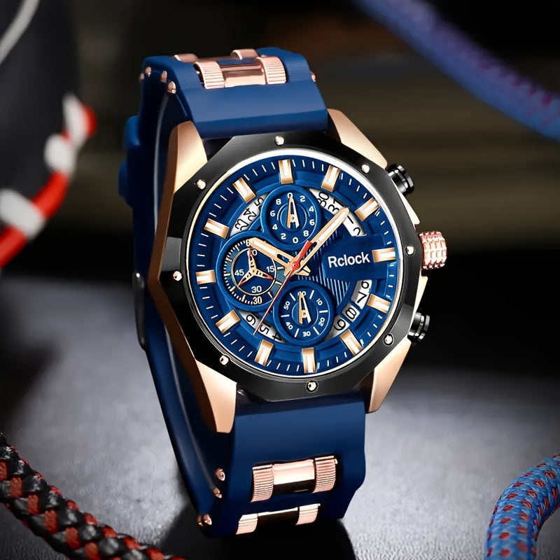 Montre d'affaires tendance pour homme avec bracelet en  et fonction calendrier, adaptée à un port quotidien. Un cadeau idéal pour la famille et les amis pour la fête des Pères, la Saint-Valentin, Noël, et