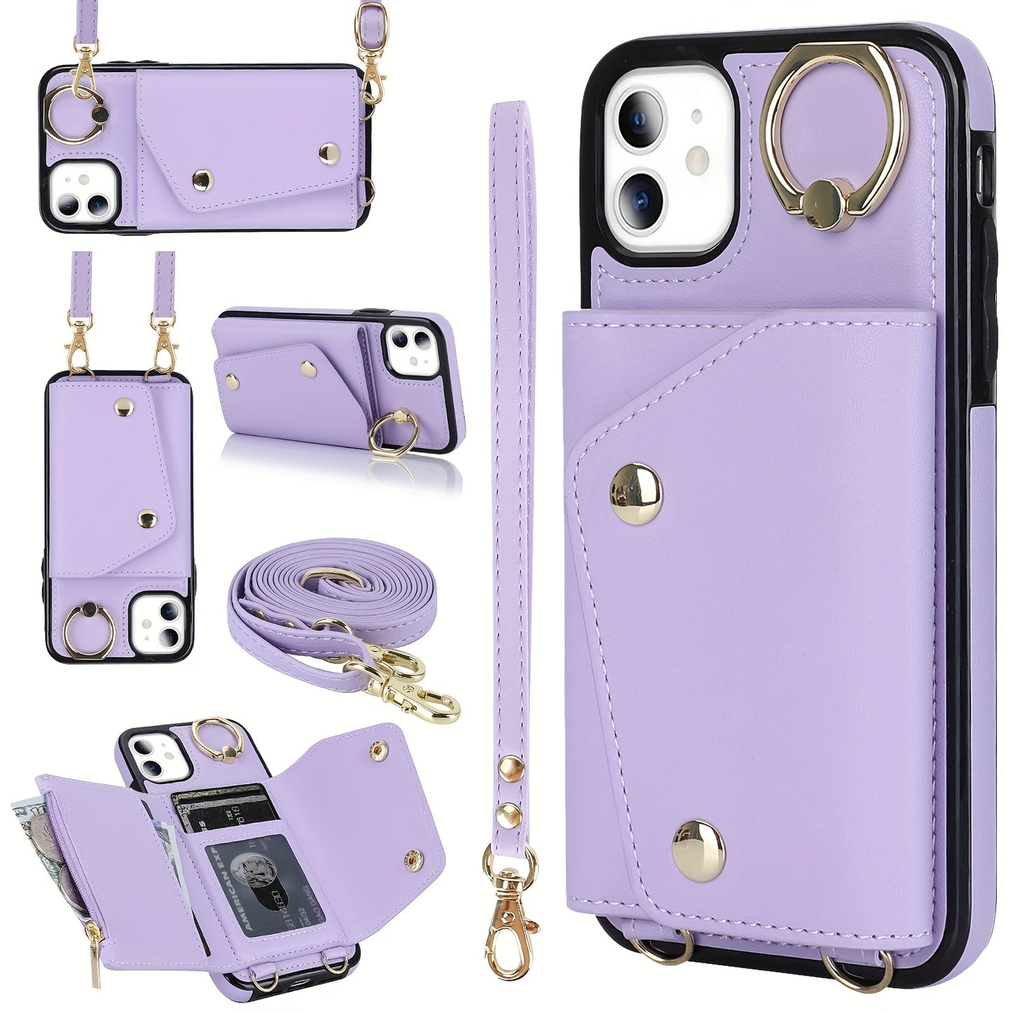 Etui portefeuille bandoulière pour femme est compatible avec les iPhone