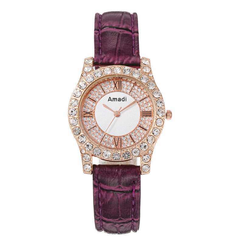 Montre,Bracelet en diamant pour femme, ensemble deux pièces