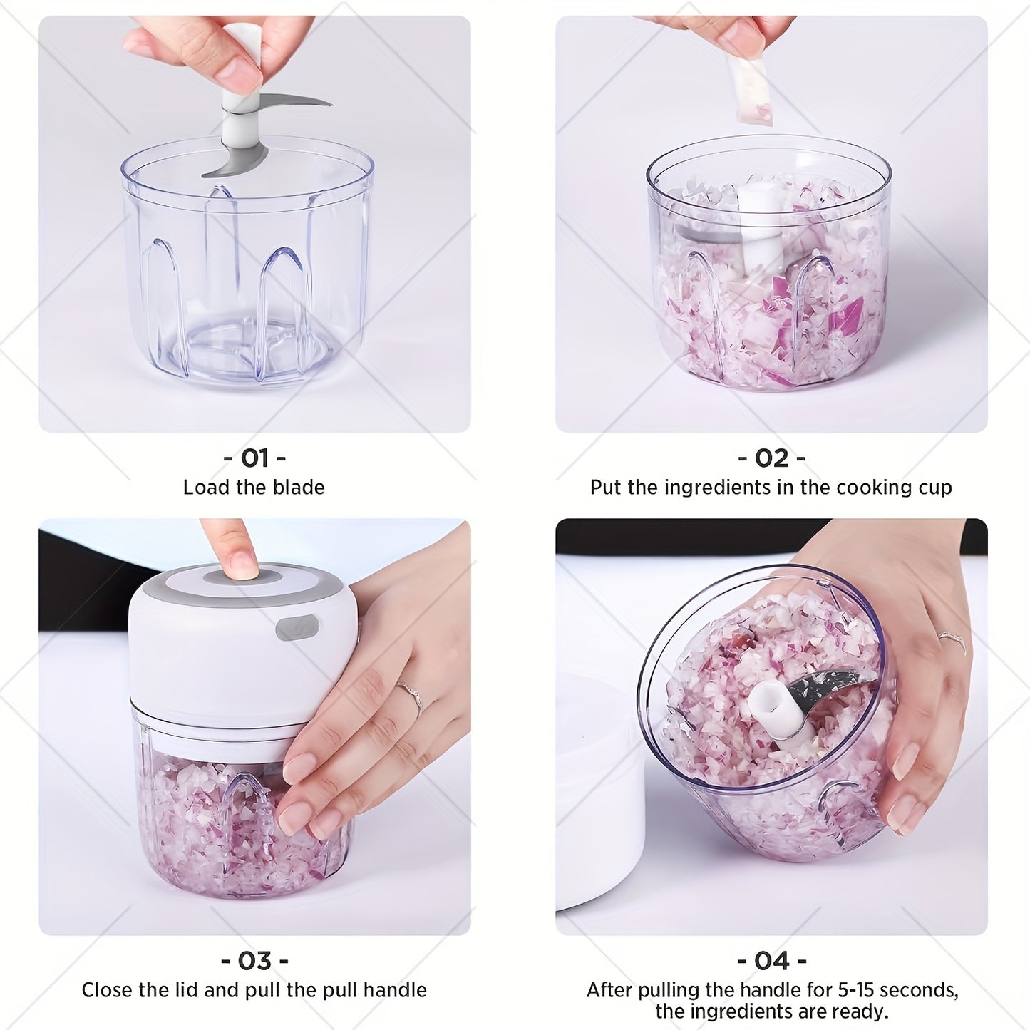 Hachoir électrique (280 ml), robot culinaire électrique