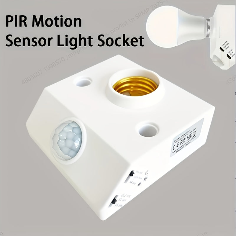 Douille à détecteur de mouvement avec adaptateur E27 - Interrupteur à capteur infrarouge, marche/arrêt automatique