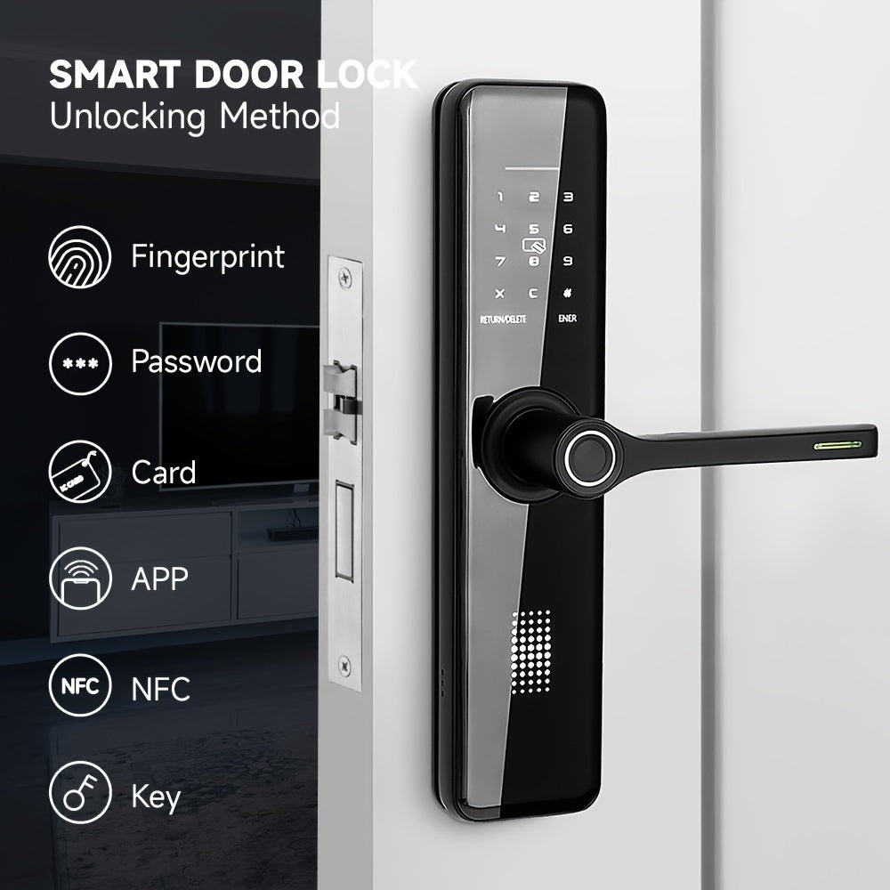 Serrure de porte électronique intelligente à empreinte digitale pour la maison, entrée sans clé avec application et clavier, serrure de porte d'entrée