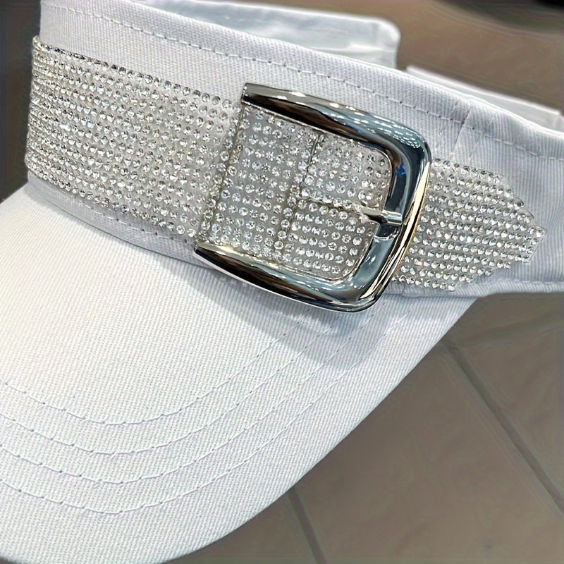 Casquette visière printemps/été pour femme avec strass