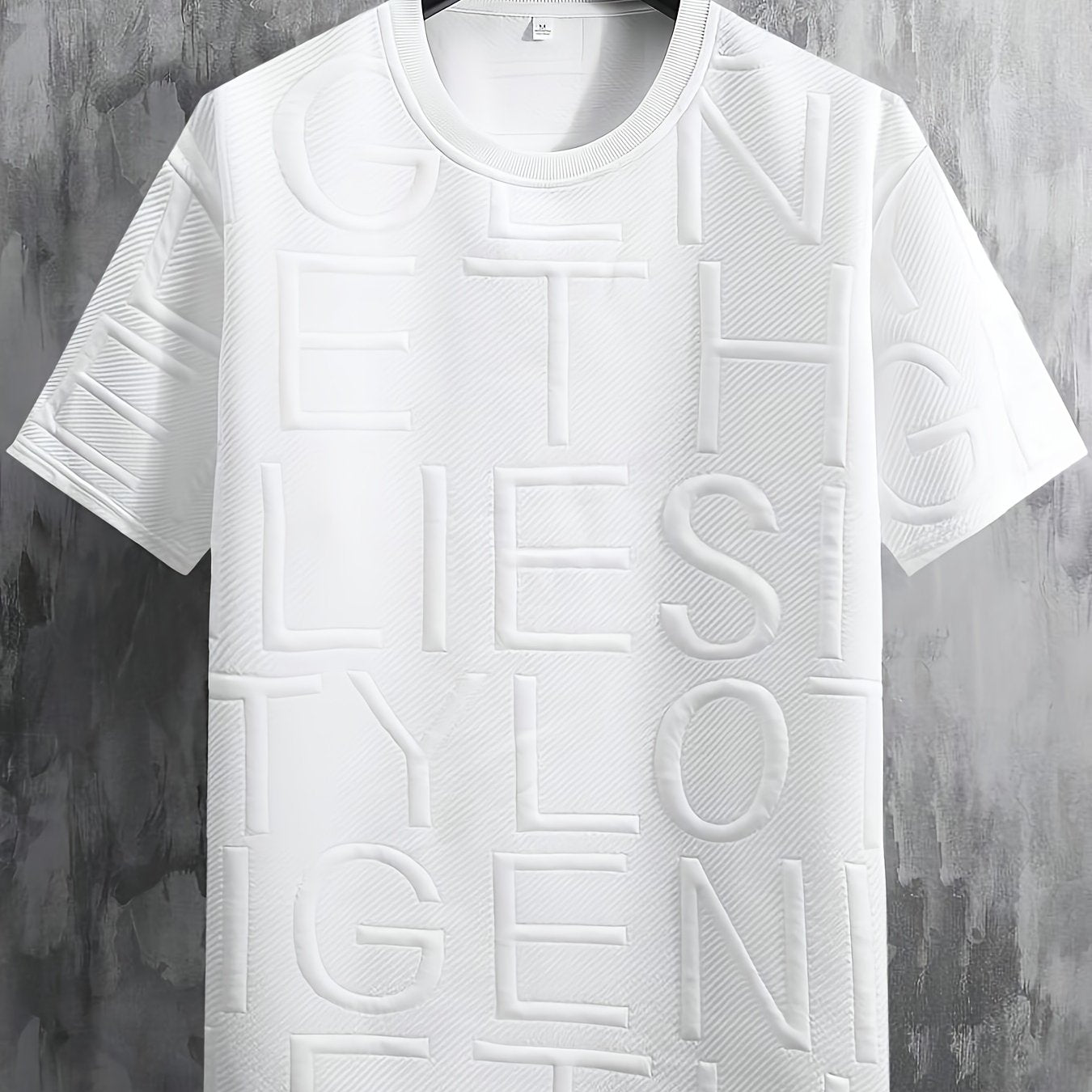 T-shirt à manches courtes et col rond pour hommes BLANC