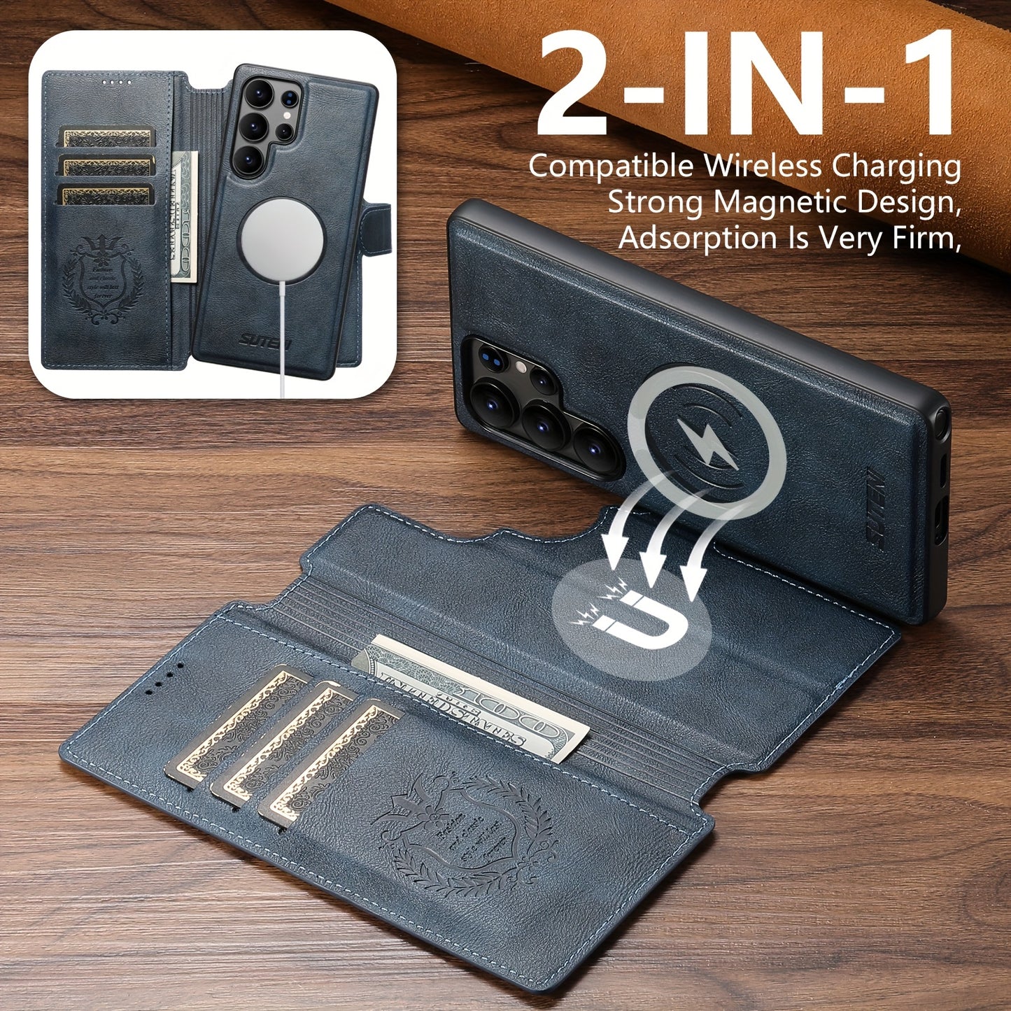 Étui de téléphone SUTENI compatible avec la recharge sans fil 2 en 1, SAMSUNG