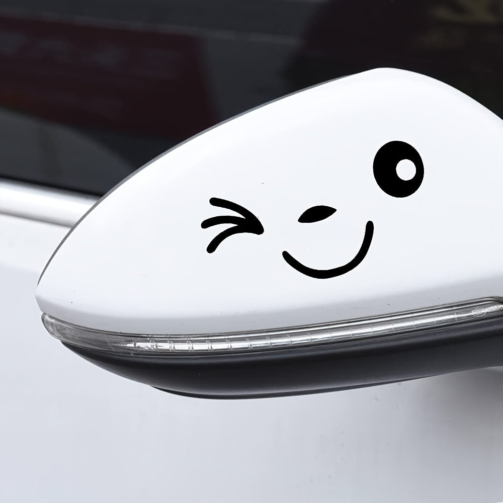 1 paire d'autocollants 3D mignons et souriants pour rétroviseurs gauche et droit - Topdecheztop.fr