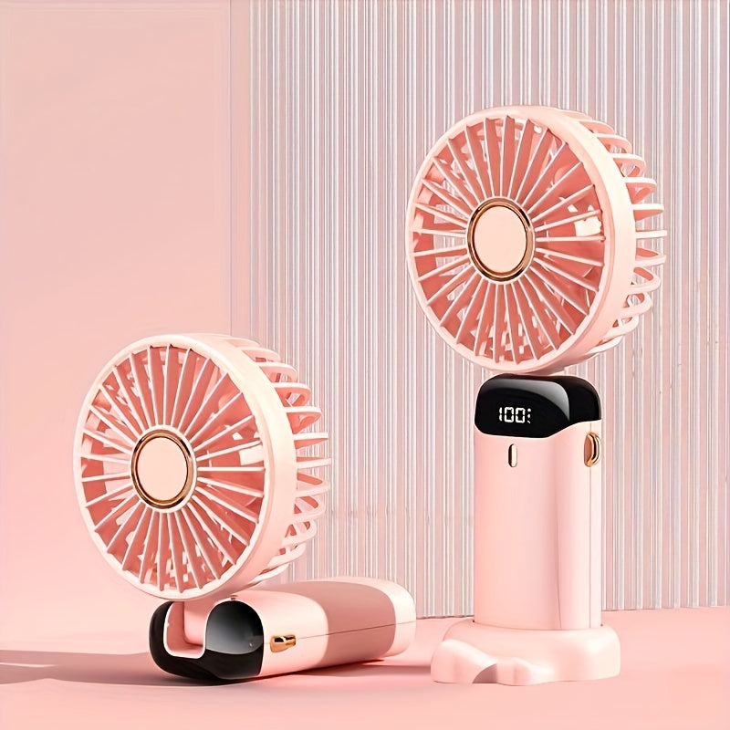 Mini ventilateur portable rechargeable USB à écran LED ROSE