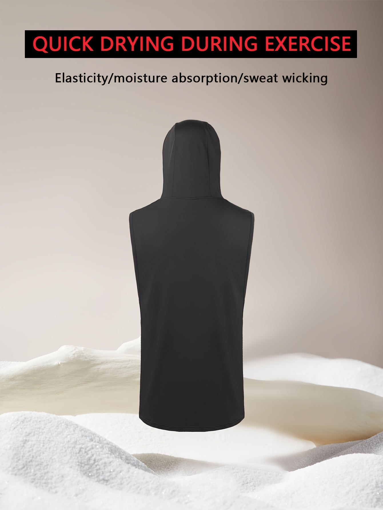 Débardeur d'entraînement à capuche haute élasticité et séchage rapide