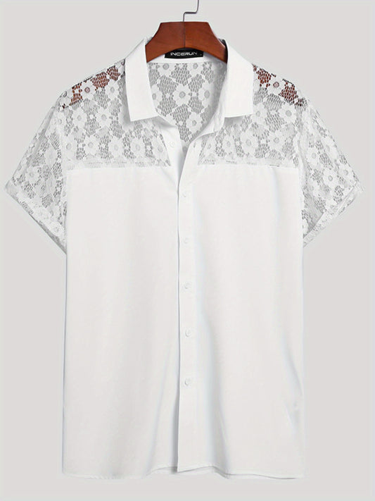 Chemise décontractée légère en dentelle - Topdecheztop.fr