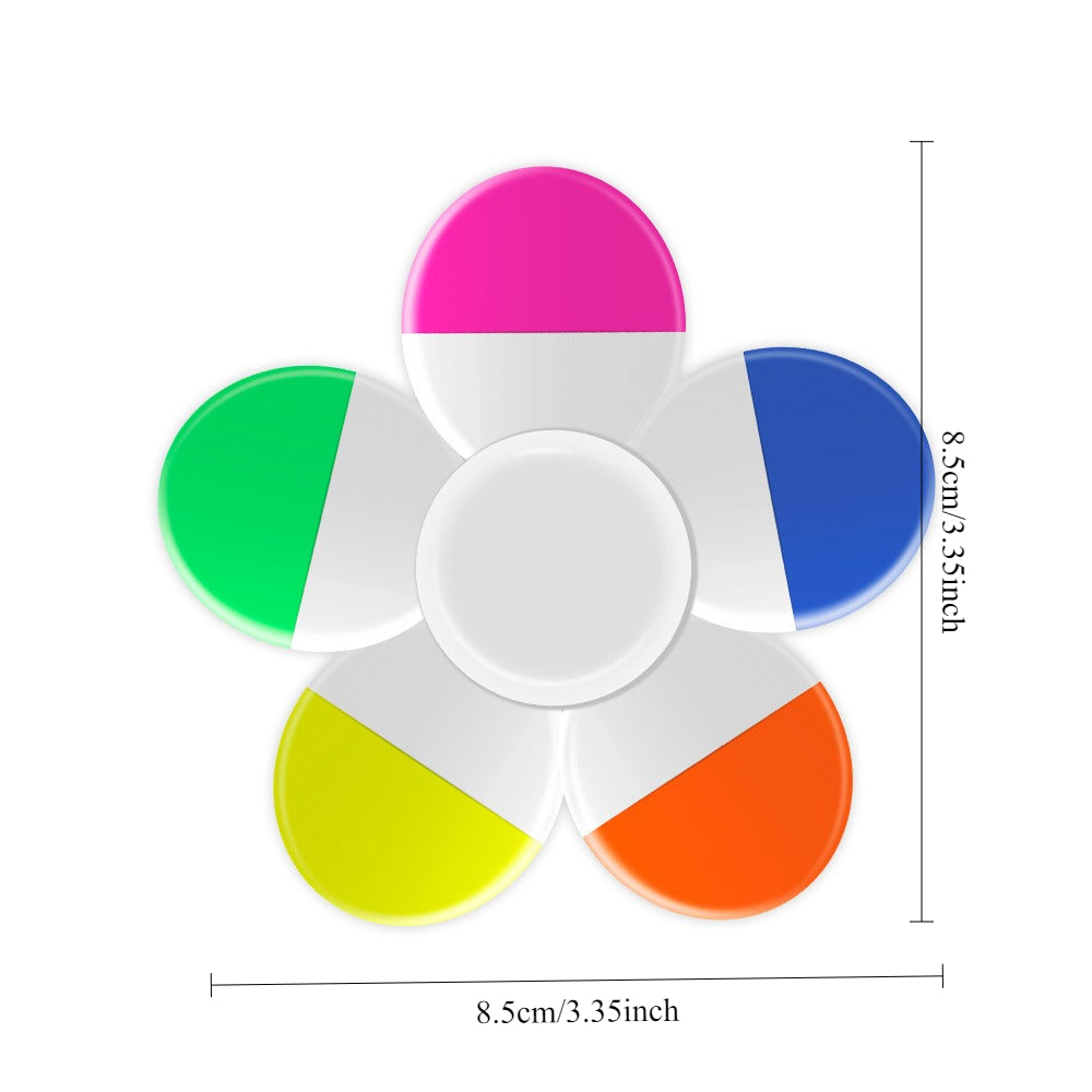 Surligneurs créatifs en forme de fleur, 5 couleurs en 1, stylo à dessin pour le journaling, la décoration