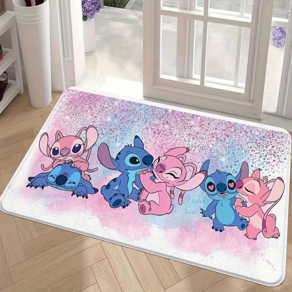 Paillasson en polyester mélangé Disney Stitch, lavable en machine - Topdecheztop.fr