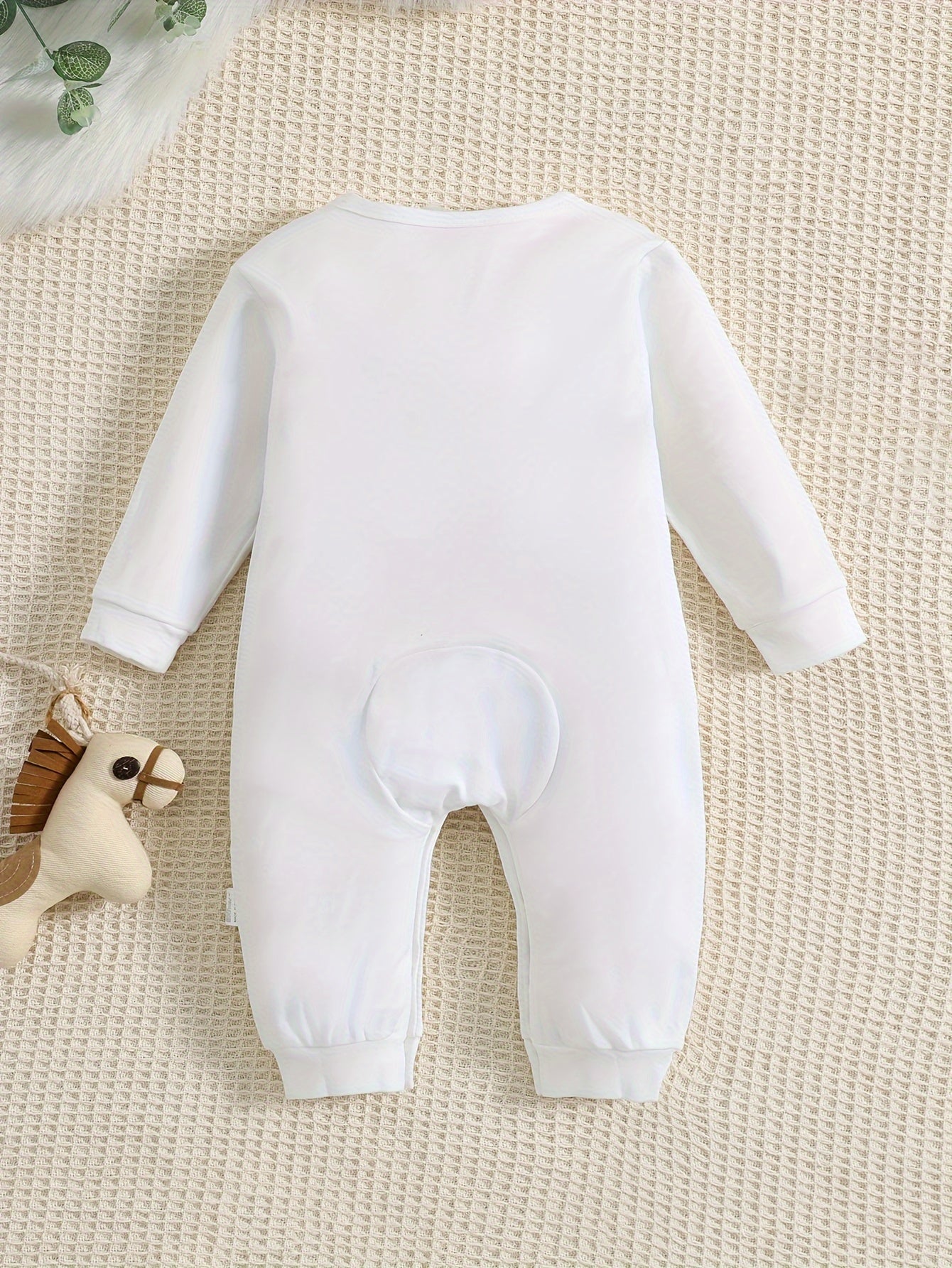 Baby Cute Onesie, Long-sleeved Cotton Jumpsuit With Mom+dad=me Print - Topdecheztop.fr