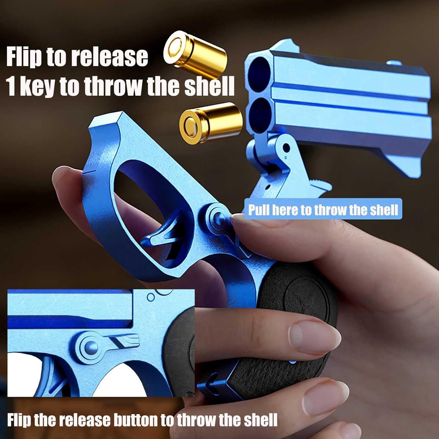 Mini Pistolet Jouet à Balle Souple,Alliage+PP Jouet Anti Stress +10 Balles Et Porte-CléS EDC Jouet DéMarrable Plusieurs FaçOns De Jouer, Facile à Transporter