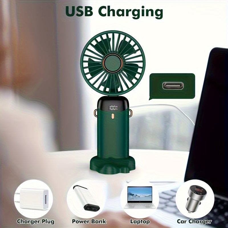 Mini ventilateur portable rechargeable USB à écran LED