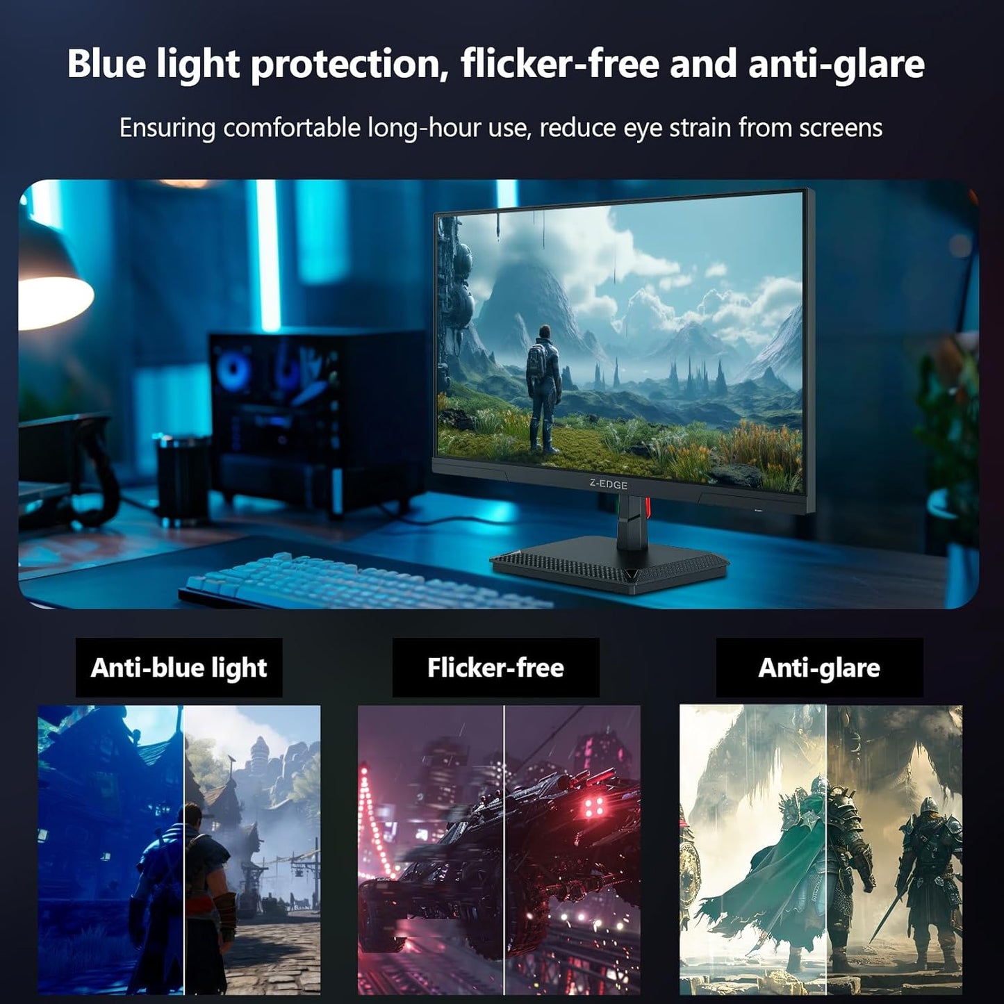 Z-Edge Ecran Gaming 25'' 240 Hz, IPS Panel, FHD 1080P, 1ms MPRT, FreeSync, Moniteur PC Gamer LED 16:9, Inclinaison Réglable, 350cd/m², HDMI2.0 & DP1.4, VESA 100 * 100mm (HDMI Câble Inclus)