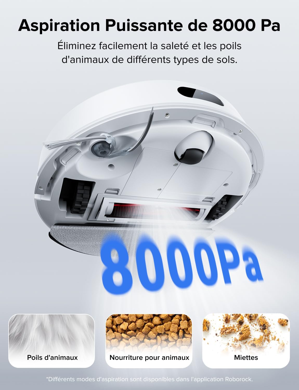 roborock Q7 L5 Aspirateur Robot, 8000 Pa Aspiration HyperForce, Double Anti-emmêlement, Navigation LiDAR Précise, Zone Interdite Intelligente, Cartographie Multi-Niveaux, Recharge Auto, APP/Alexa