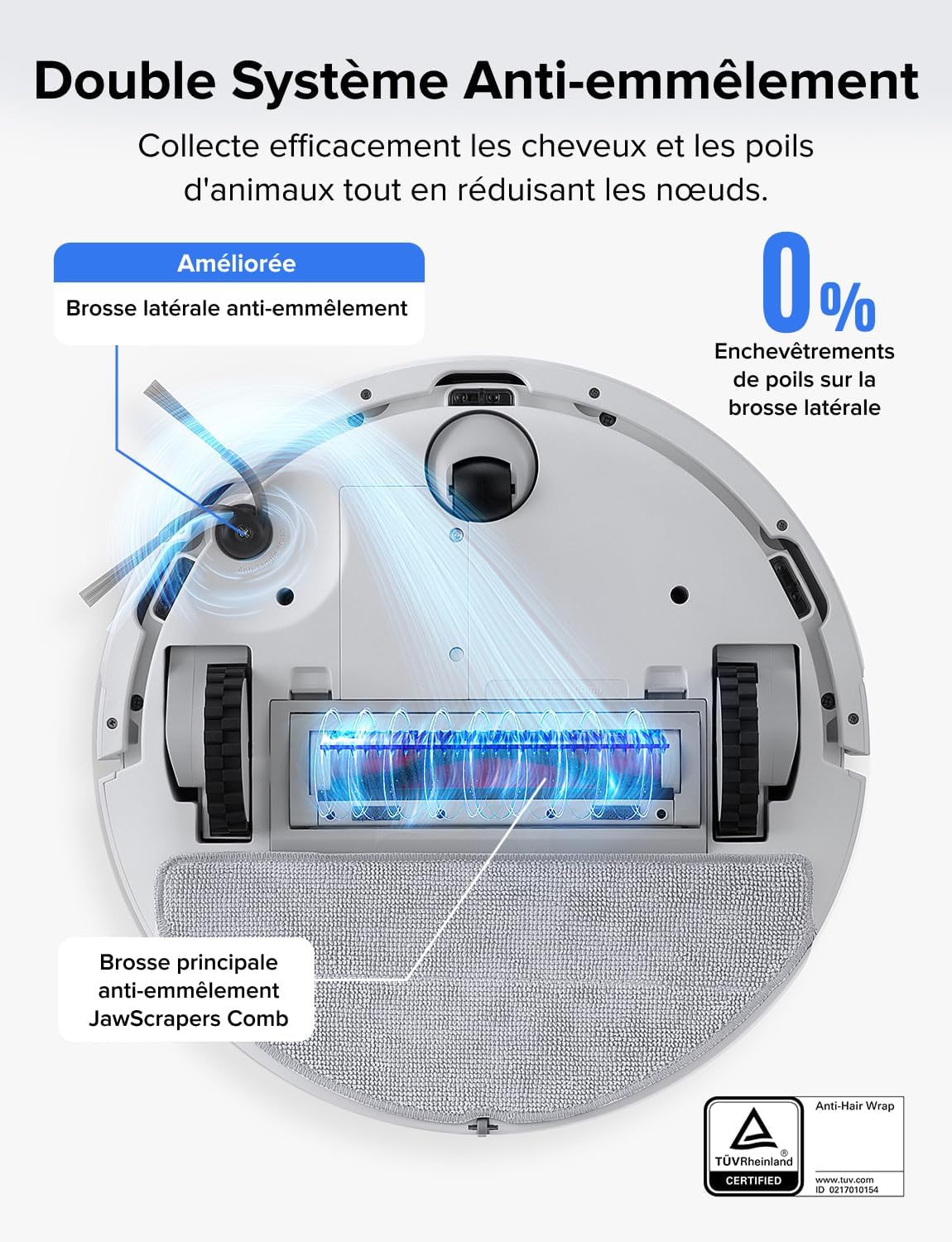 roborock Q7 L5 Aspirateur Robot, 8000 Pa Aspiration HyperForce, Double Anti-emmêlement, Navigation LiDAR Précise, Zone Interdite Intelligente, Cartographie Multi-Niveaux, Recharge Auto, APP/Alexa