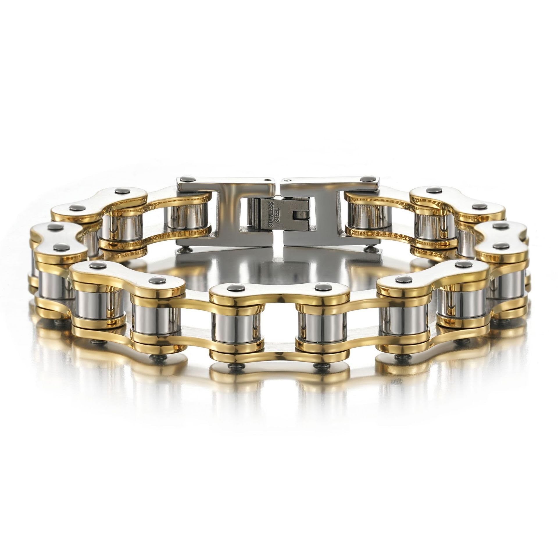 Bracelet à maillons en acier inoxydable pour homme pour la fête des pères